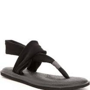 Sanuk Yoga sling flip flop thong sandals textile Strappy shoes sz 9